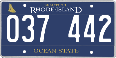 RI license plate 037442