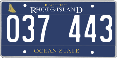 RI license plate 037443