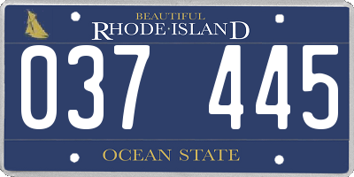 RI license plate 037445