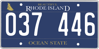 RI license plate 037446