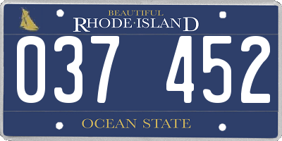 RI license plate 037452
