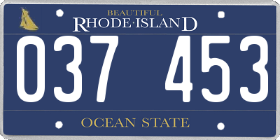RI license plate 037453