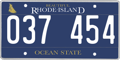 RI license plate 037454