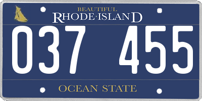 RI license plate 037455