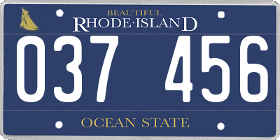 RI license plate 037456