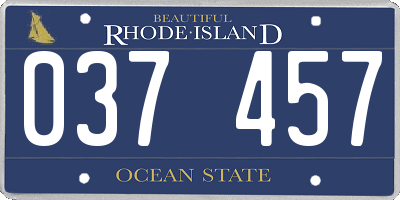 RI license plate 037457