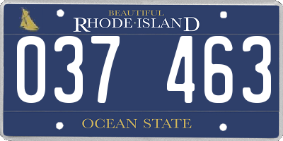 RI license plate 037463