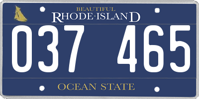 RI license plate 037465