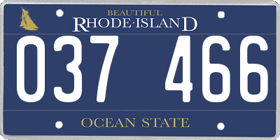 RI license plate 037466