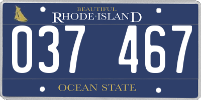 RI license plate 037467