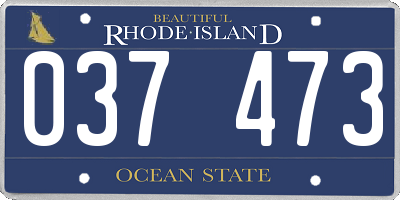 RI license plate 037473