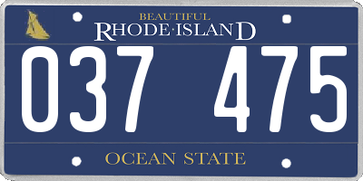 RI license plate 037475