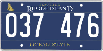 RI license plate 037476