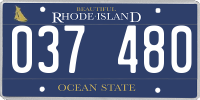 RI license plate 037480