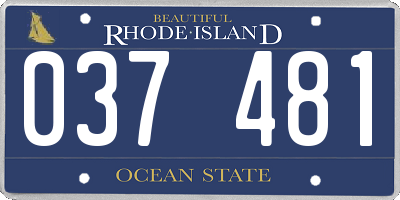 RI license plate 037481