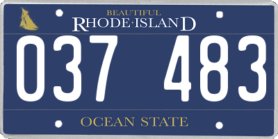 RI license plate 037483