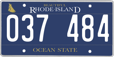 RI license plate 037484