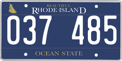 RI license plate 037485