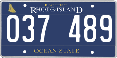 RI license plate 037489