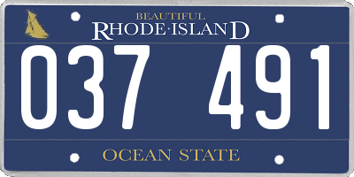 RI license plate 037491