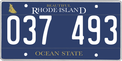 RI license plate 037493