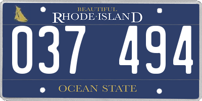 RI license plate 037494