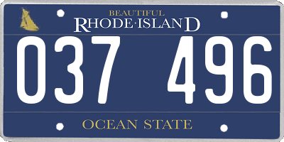 RI license plate 037496