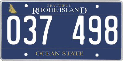 RI license plate 037498