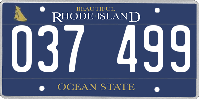 RI license plate 037499