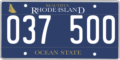RI license plate 037500