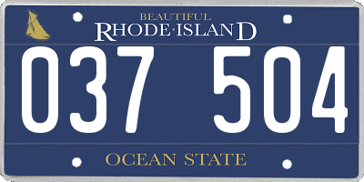 RI license plate 037504