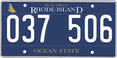 RI license plate 037506