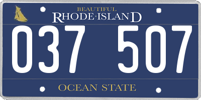RI license plate 037507