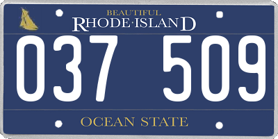 RI license plate 037509