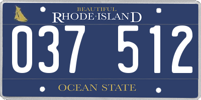 RI license plate 037512
