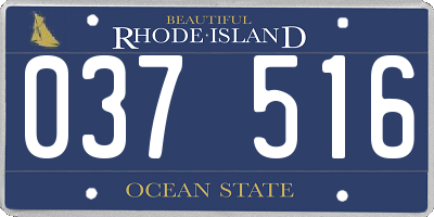 RI license plate 037516
