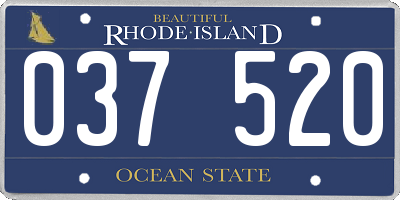 RI license plate 037520