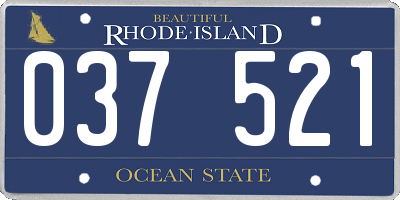 RI license plate 037521