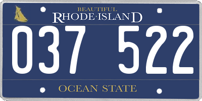 RI license plate 037522