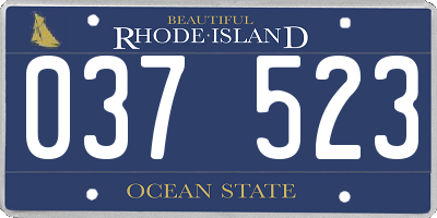 RI license plate 037523