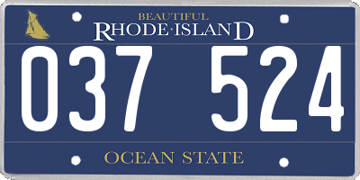 RI license plate 037524