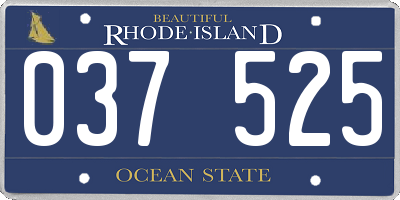 RI license plate 037525