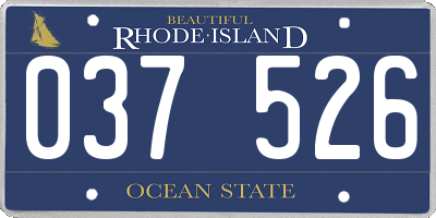 RI license plate 037526