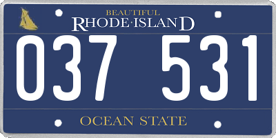 RI license plate 037531