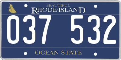 RI license plate 037532