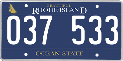 RI license plate 037533