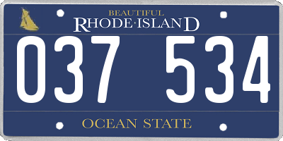 RI license plate 037534