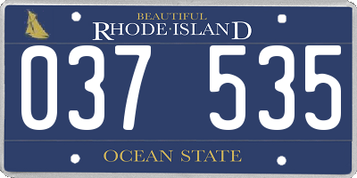 RI license plate 037535