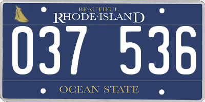 RI license plate 037536