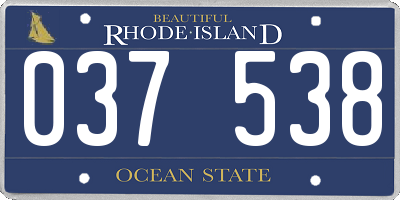 RI license plate 037538